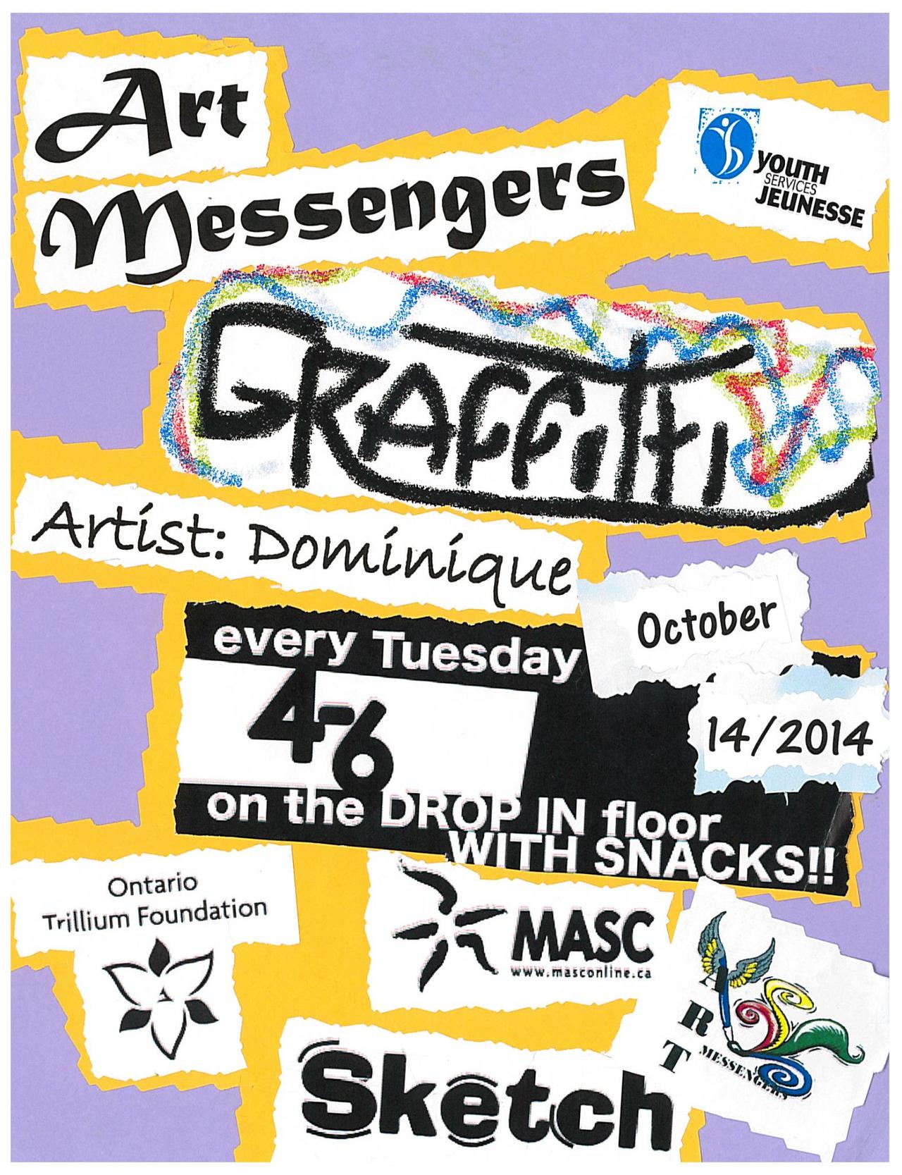 Check it out, #Graffiti Live today at YSB's Downtown Drop-in with @YSBArtMessenger! Join us 4-6 #Ottawa #youth #art http://t.co/oBJuHmbdCR