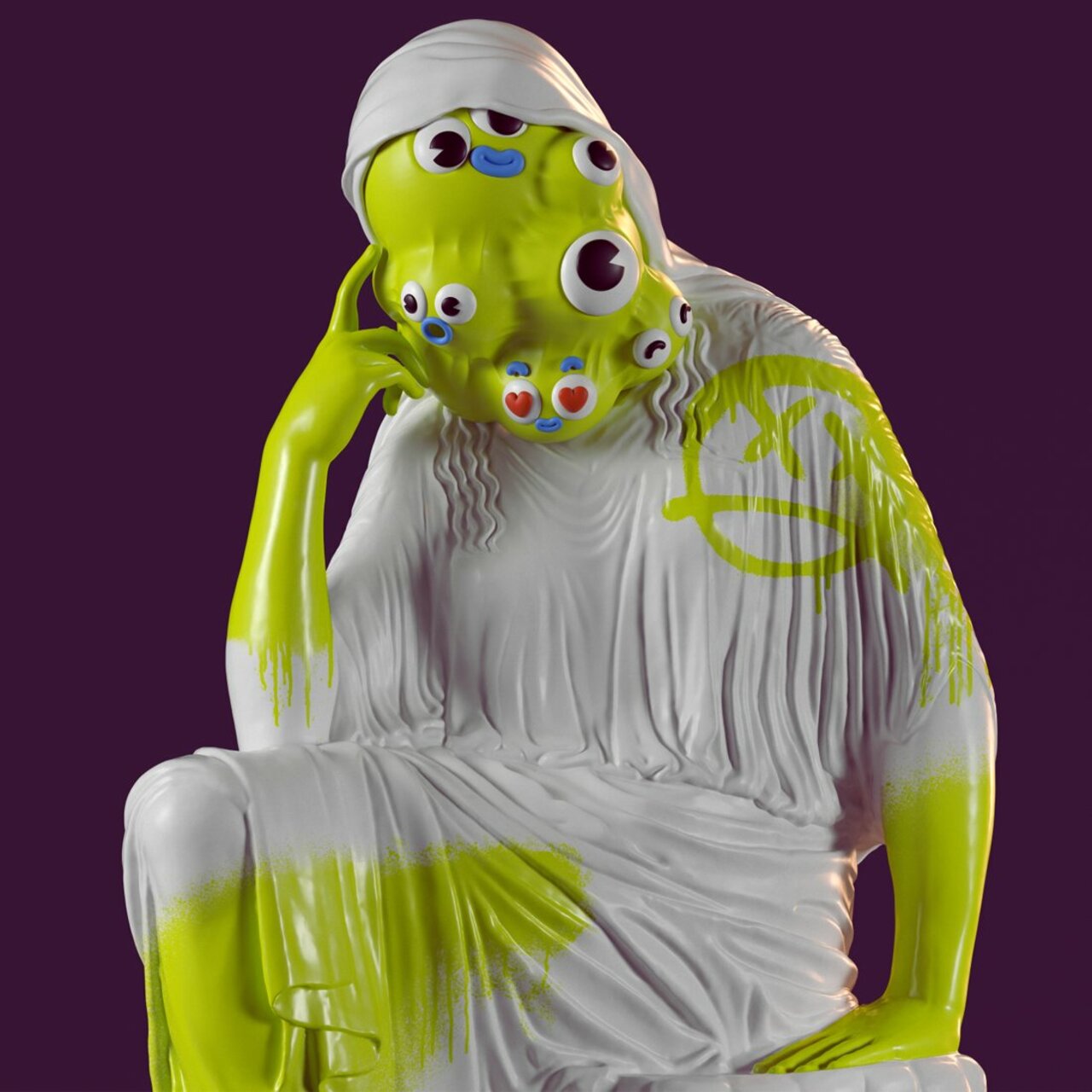 Emoji face  #emoji #emojiday #3D #sculpture #art #face #characterdesign #character #kawaii #artsy #yellow #marble #woman #graffiti #worldemojiday https://t.co/xXAstagcNP
