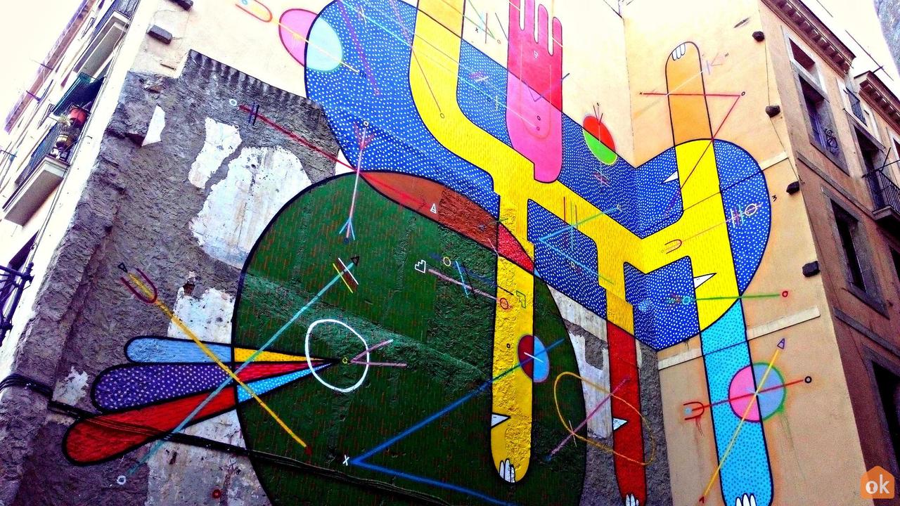 A-mazing #streetart in the #Raval district in #Barcelona :D Love it! #graffiti #mural #photooftheday #art http://t.co/f60F9CKKOv