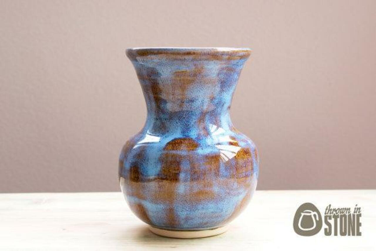 #HandmadeHour Tan and Ice Blue Vase. https://www.etsy.com/uk/listing/211669607/  #Stoneware #Handmade #Ceramics #Pottery
http://t.co/F6myrAsRyx