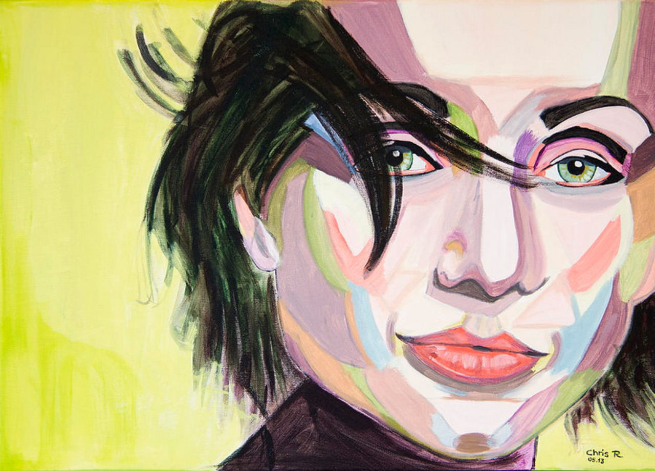 Kristin Scott Thomas by Adma, Lebanon based Christel Roelandt #portrait #art #painting #twitart http://t.co/lm9wyo7vdV