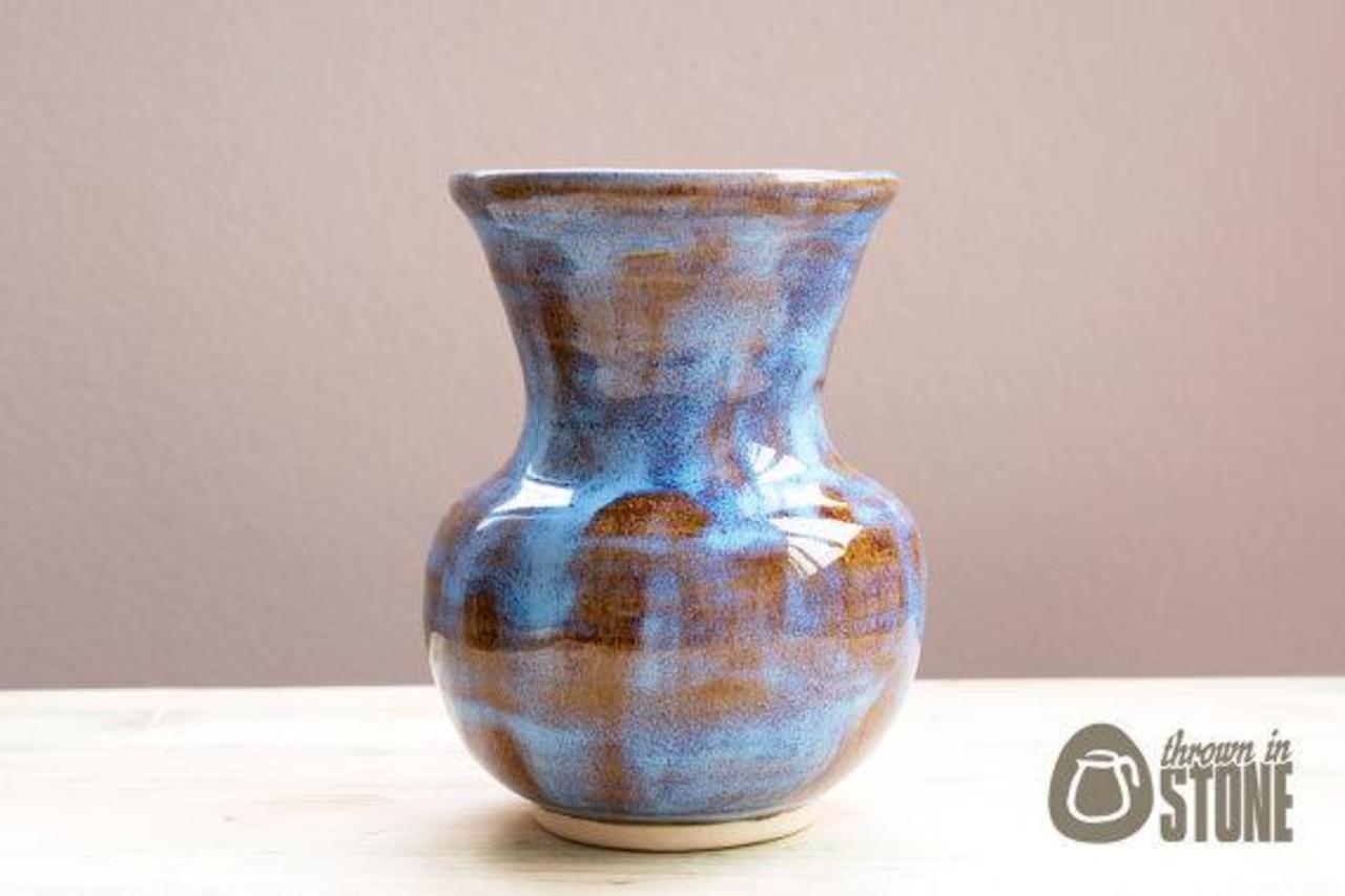 #CraftHour Tan and Ice Blue Vase. https://www.etsy.com/uk/listing/211669607/  #Stoneware #Handmade #Ceramics #Pottery
http://t.co/F6myrAsRyx