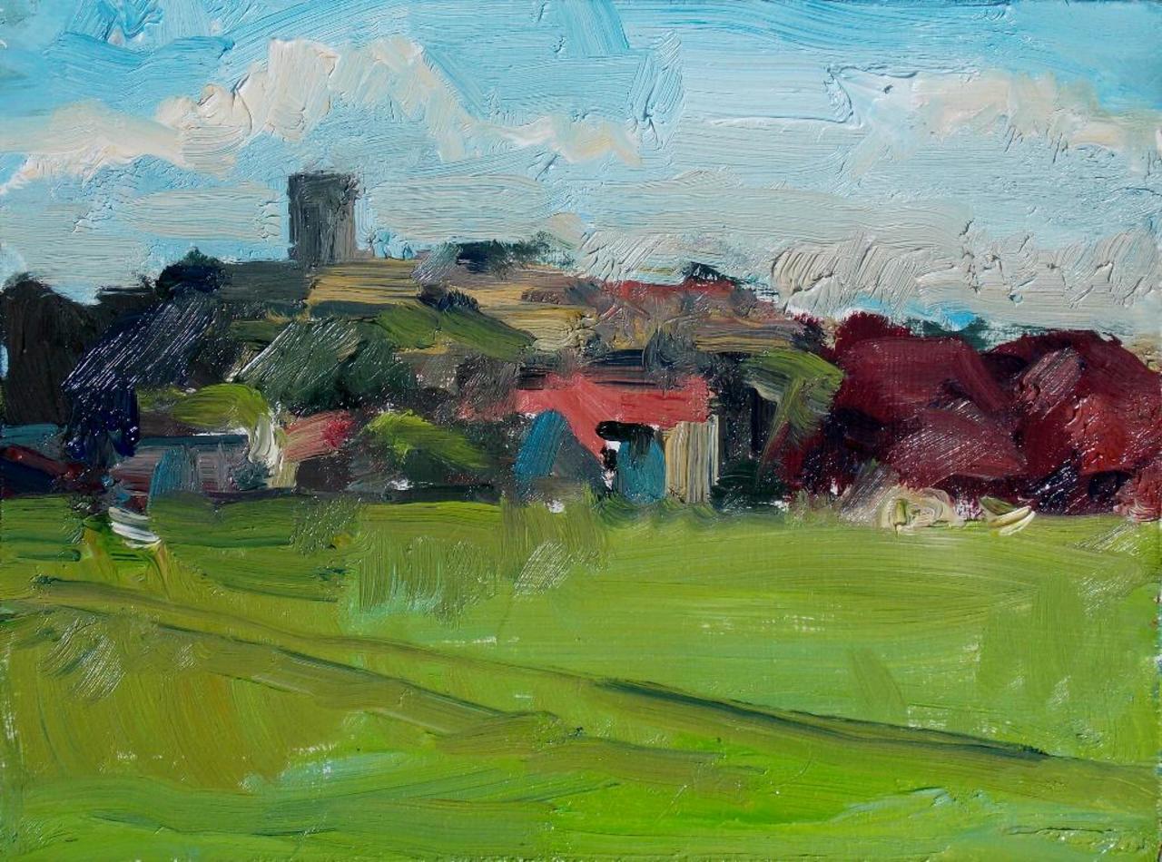 Quick view of the Castle on my way back from the weir last Sat #art #Lancashire #landscape #pleinair #painting http://t.co/Smvpg77IPs