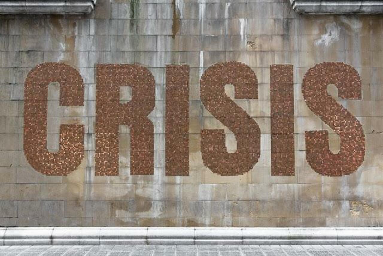 "@KimKaosDK: "Crisis", a new installation by SpY in #Bilbao #Spain
#StreetArt #Art #UrbanArt http://t.co/uqTbF6K7mo"