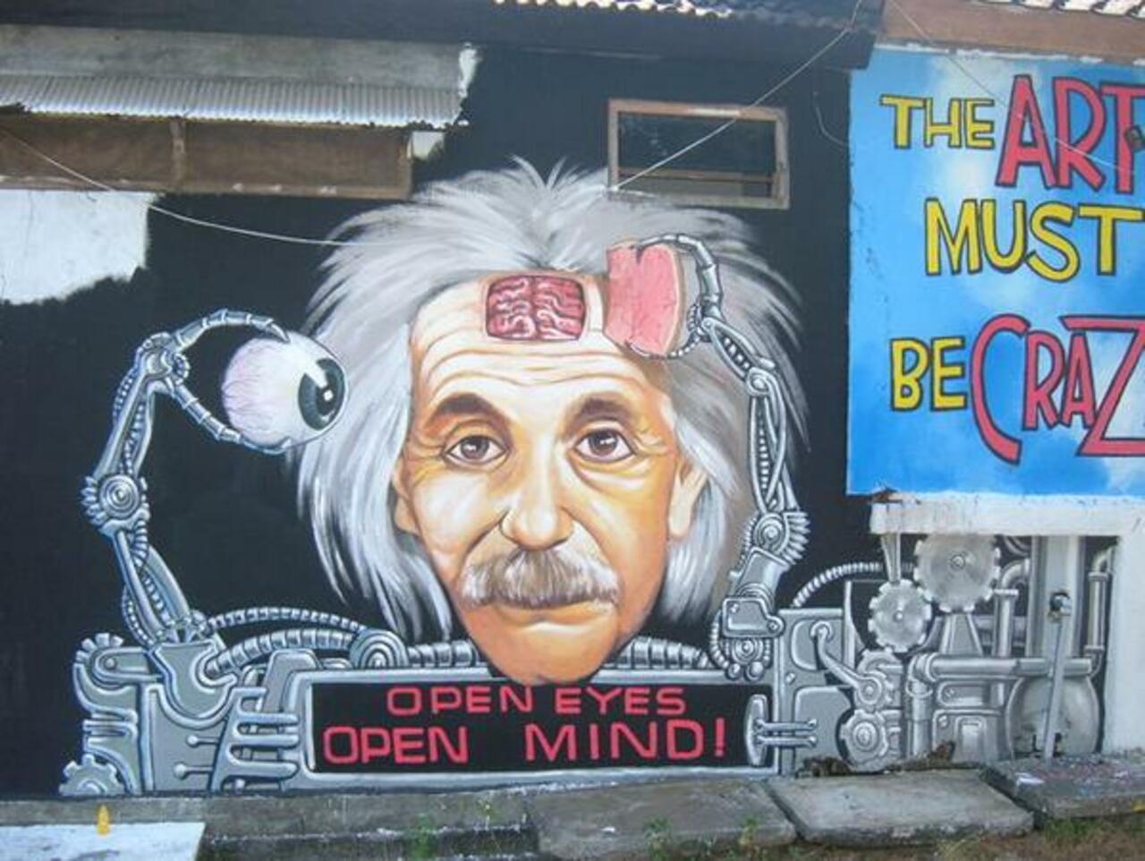 RT @streetartscout: "Open Eyes, Open Mind!" Einstein #streetart mural via @Nad2107 #graffiti #einstein #urbanart #mural #aerosol #art http://t.co/Jn7a6IyJe9