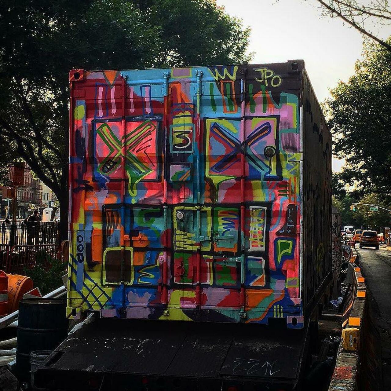 Abstract shipping container on Houston... #graffiti #stencilart #art #streetart #wallporn #wall #pasteup #mural #ur… http://t.co/qDVo2bw83r