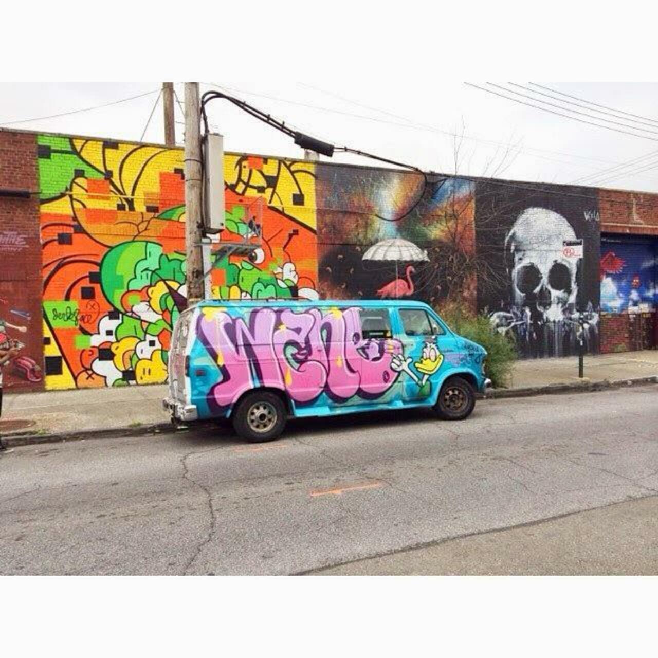 I saw this van in #brooklyn . Does anyone know of the #artist ? #streetart #graffiti http://t.co/NYhDBEQuju