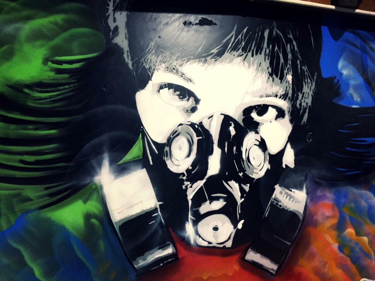 RT @viswaste: Getting gassed in #bangor today #streetart #stencil #graffiti #mural #visualwaste http://t.co/VatU8JOF0O