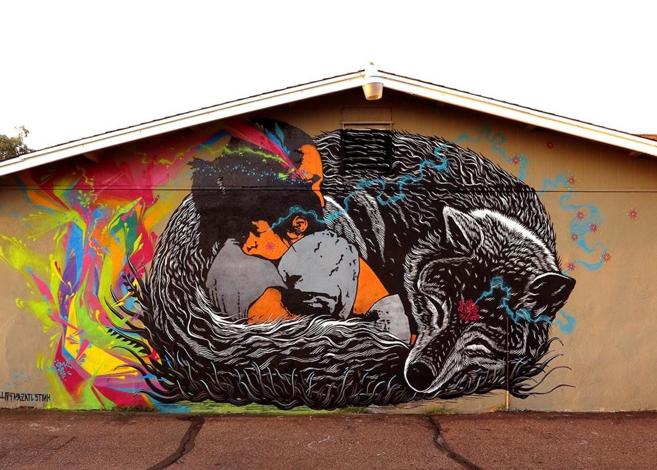 Stinkfish, Mazatl and Killjoy collaborate on a new piece in Phoenix, Arizona. #StreetArt #Graffiti #Mural http://t.co/HUjduv24kF