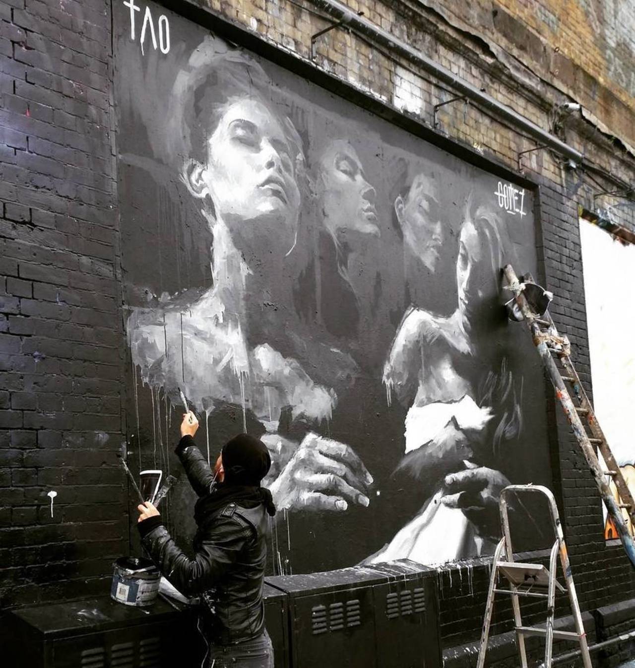 Great piece going up by #TaoGomez #StreetArt #StreetArtLondon #LondonStreetArt #London #Graffiti #GraffitiLondon #I… http://t.co/q11pvEhyW8