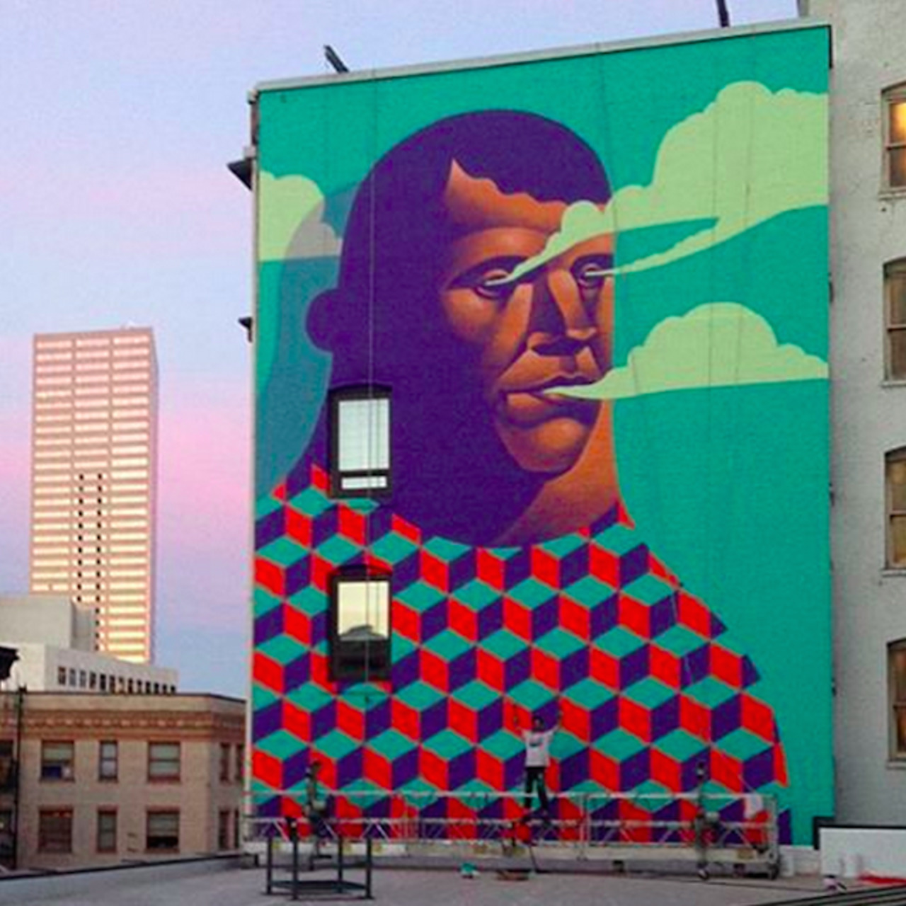 RT @allcitycanvas: Artist @reederone 's latest #mural in #Portland for @ffttnw ☁️ #streetart #graffiti #urbanart http://t.co/k3er27uWqi
