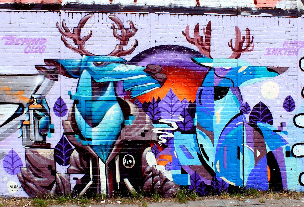 RT @RRoedman: #streetart #graffiti #mural spraying deer in  #Amsterdam #NDSM , 3 pics at  http://wallpaintss.blogspot.nl http://t.co/lnVeLB7oWW