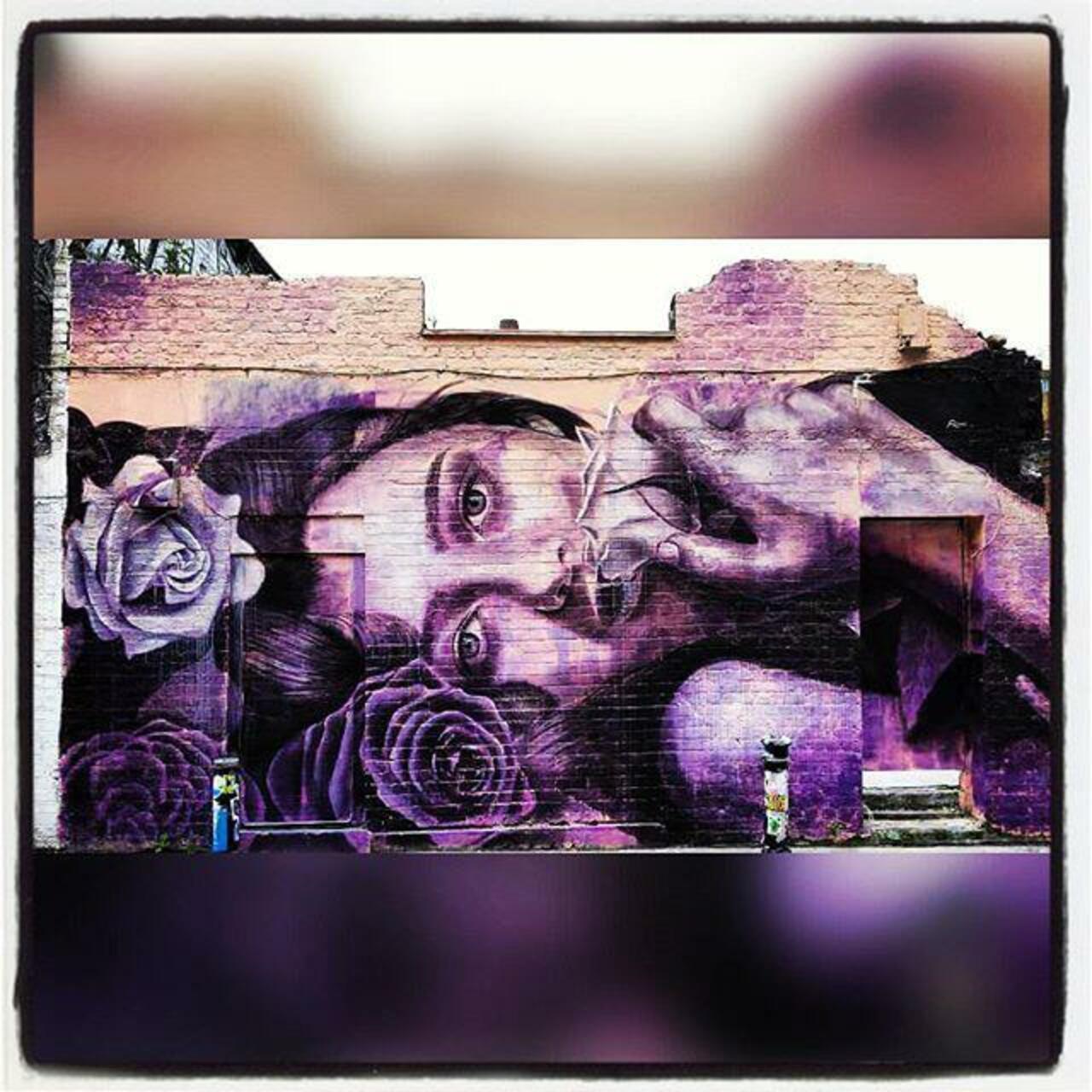 RT @weigeltw: #streetart #london #rone #girl #purple #rose #england #londonstreetart #street #art #streetartlondon #graffiti http://t.co/G26cNg2KxE