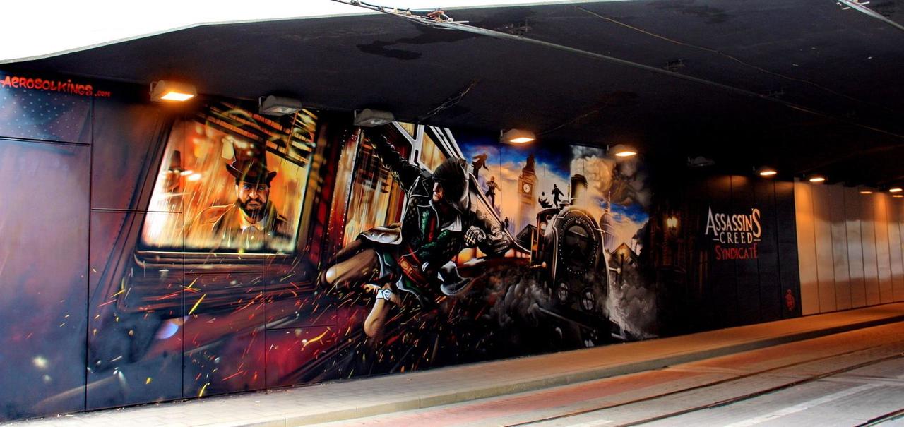 #streetart #graffiti #mural #game #AssassinsCreed in #antwerpen #Ubisoft ,6 pics at http://wallpaintss.blogspot.nl http://t.co/Sk89WhX7vw