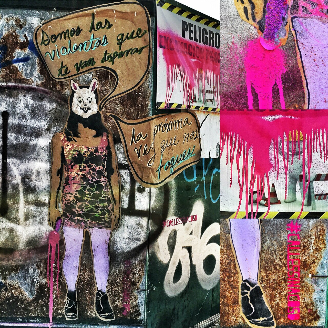 RT @rexiste: #NuestraVenganzaEsSerFelices arte urbano contra el acoso callejero con @LasHijasdeV #RexisteMX #StreetArt #Graffiti https://t.co/qLE8q4GNxs