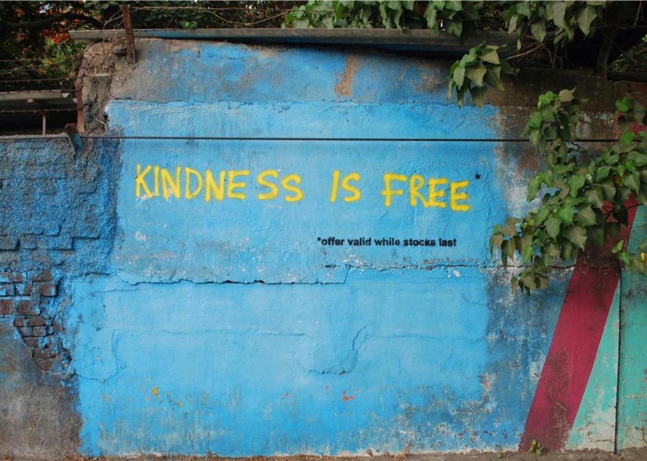 RT @GoogleStreetArt: Kindness is free...
Offer valid while stocks last. 

#art #arte #graffiti #streetart http://t.co/hSJjo0kAyN