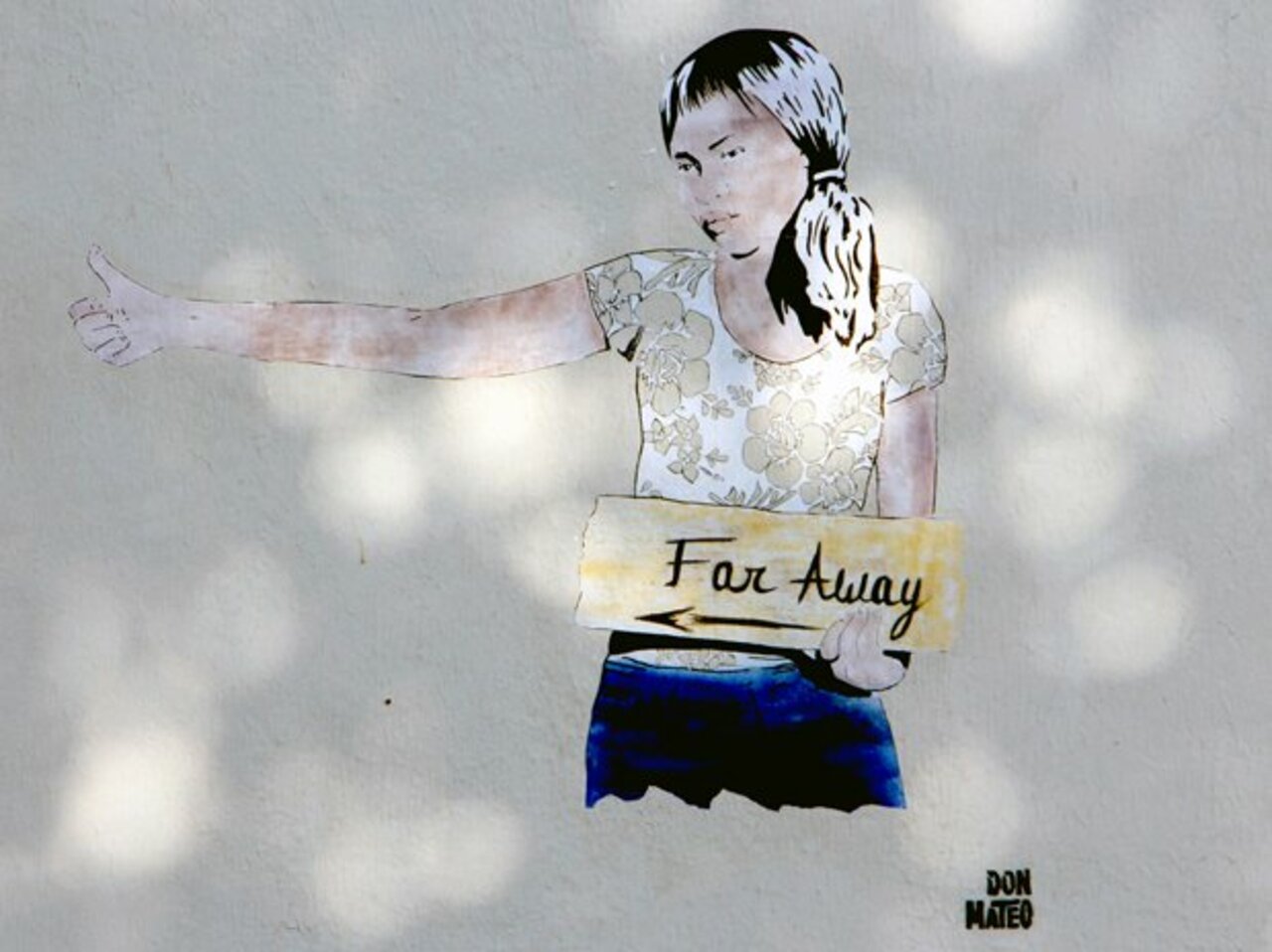 'Far Away', Street Art by Don Mateo. #StreetArt #Graffiti #Mural https://t.co/8gOSwykU3B