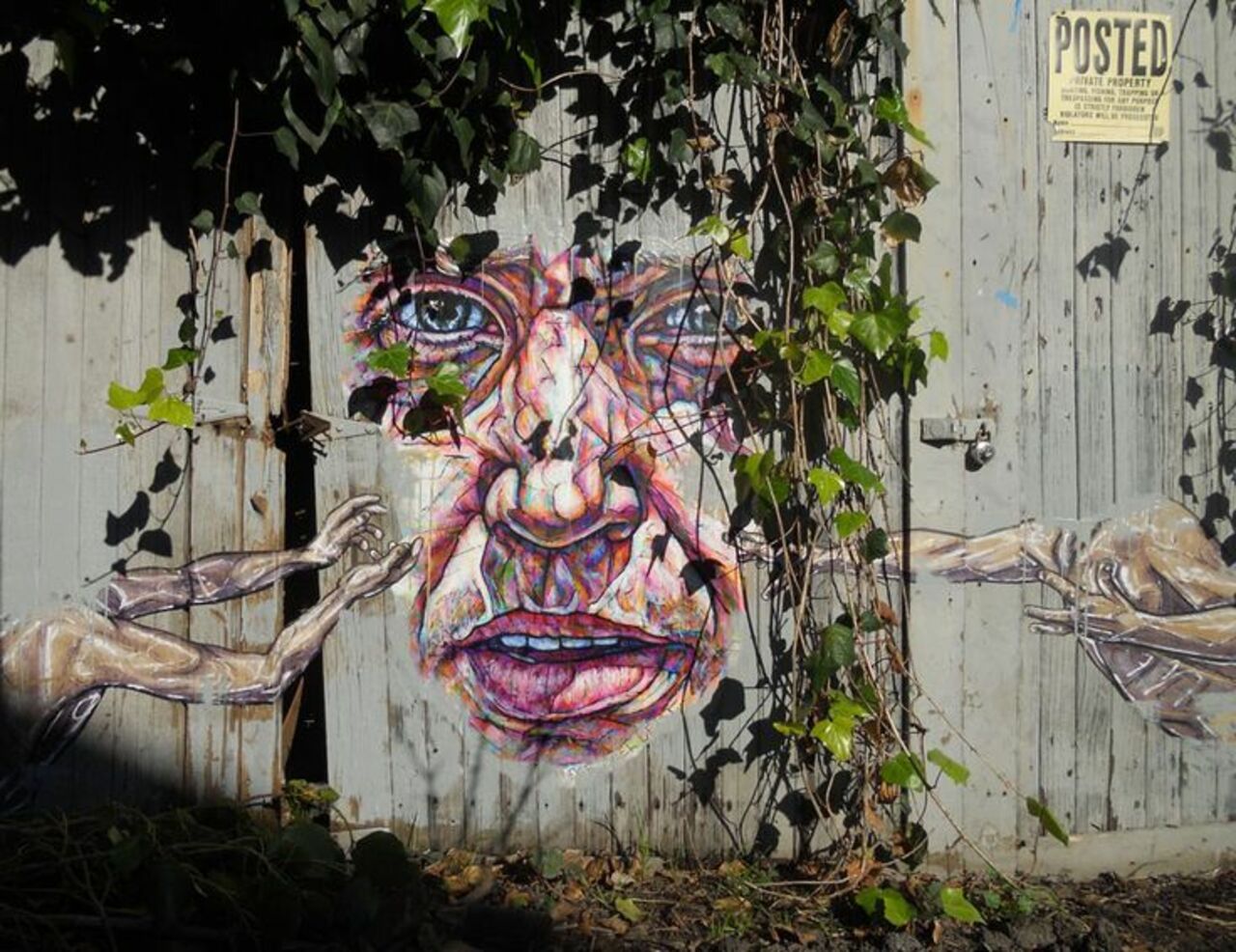 Hiding in the leaves. Find the best #streetart merged with nature: http://bit.ly/1rNbrXm #artlovers #graffiti https://t.co/5sEM64w6fU