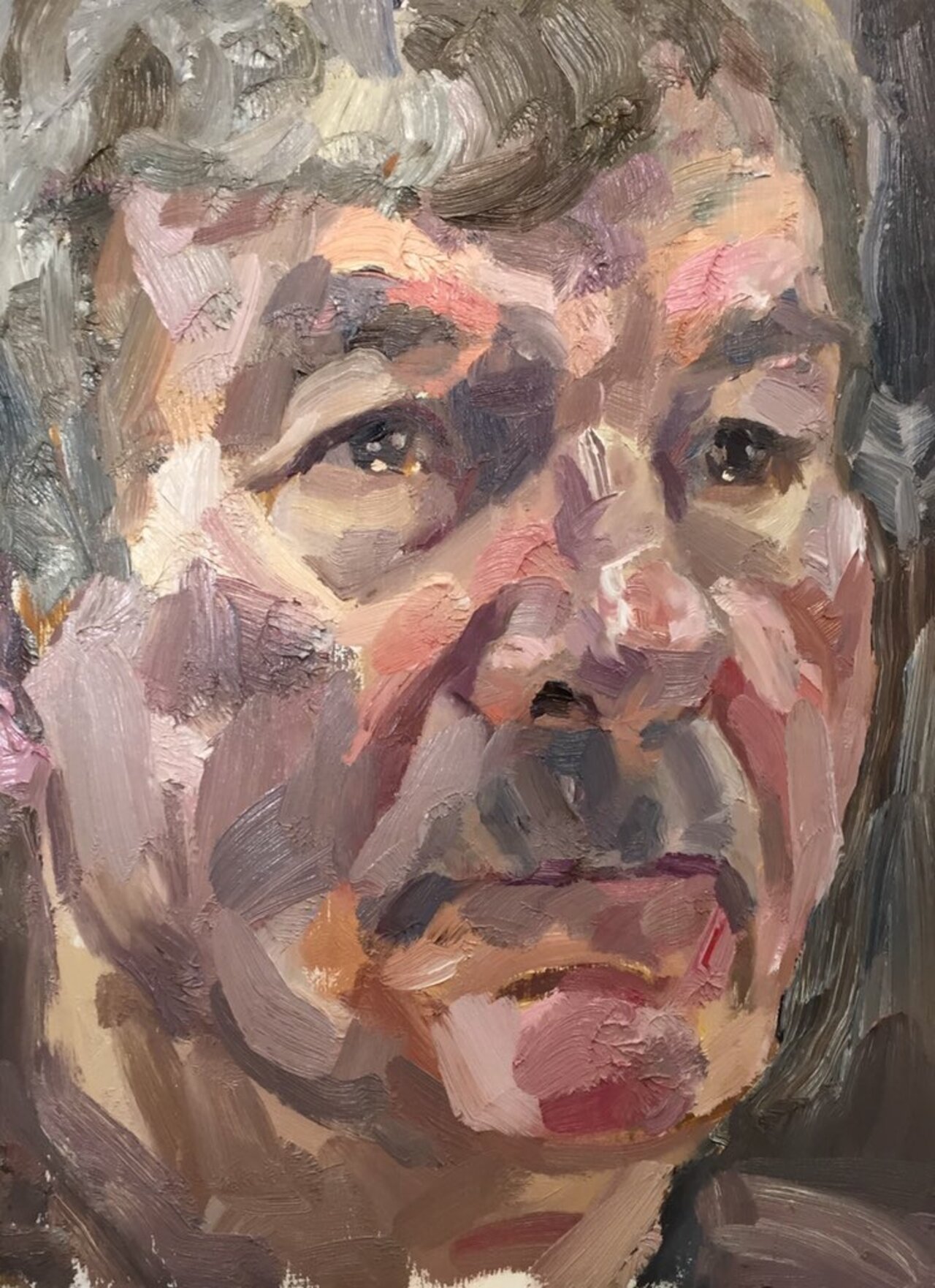 #art 'Ralph', oil on board, 16"x14". Painted just now during my Expressive Portrait painting class at @ArtAcademy https://t.co/TE0IjbN7cy
