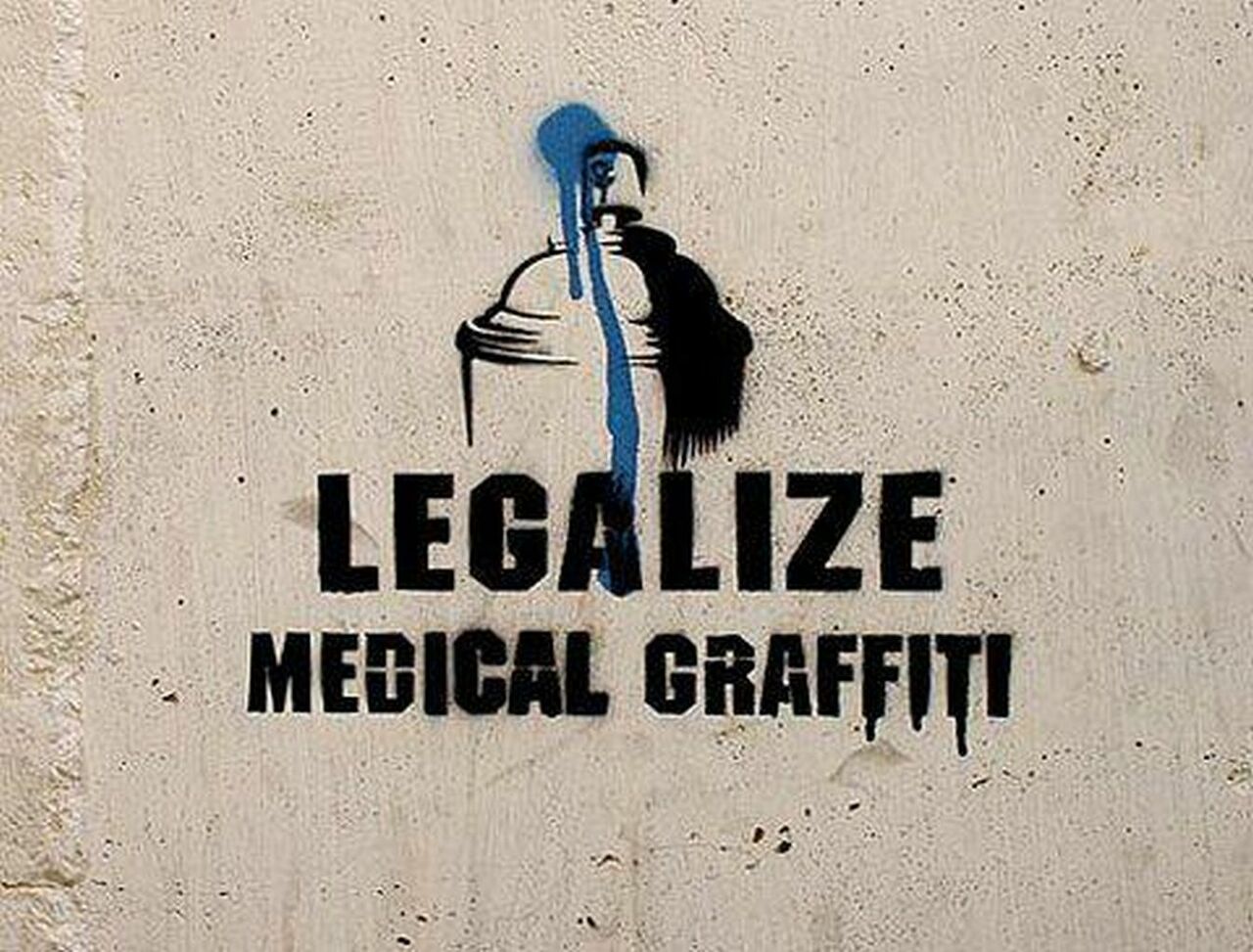 #StreetartSaturday Where #Graffiti & medical marijuana are both illegal, this #Stencil #StreetArt comments on both. https://t.co/ZZzNKZbEnY