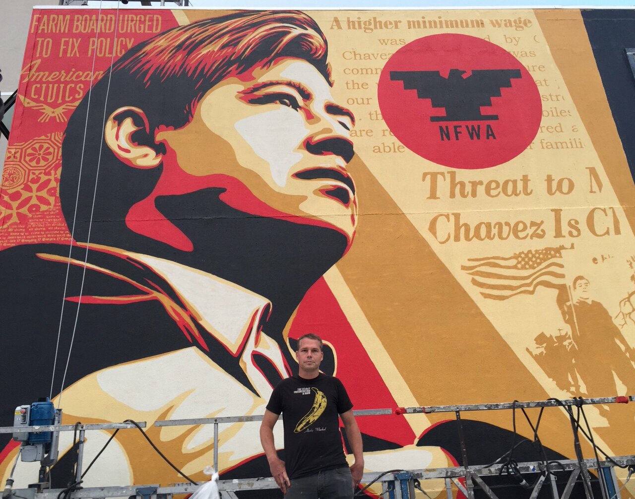 Workers' Rights #mural complete!  On to the next! @UFWF  #CesarChavez #SanFrancisco #AmericanCivics #ObeyGiant https://t.co/MHXKusbhLp