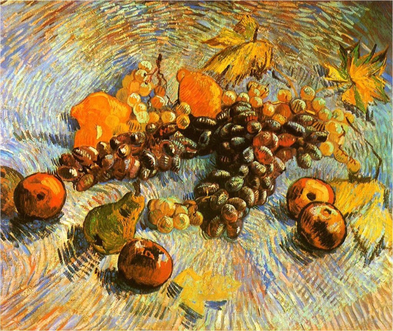 VAN GOGH, "STILL LIFE WITH APPLES, PEARS, LEMONS AND GRAPES" 1887 #vangogh #art #artrwit #twitart #gesture #artist https://t.co/o4F2OgOtiZ