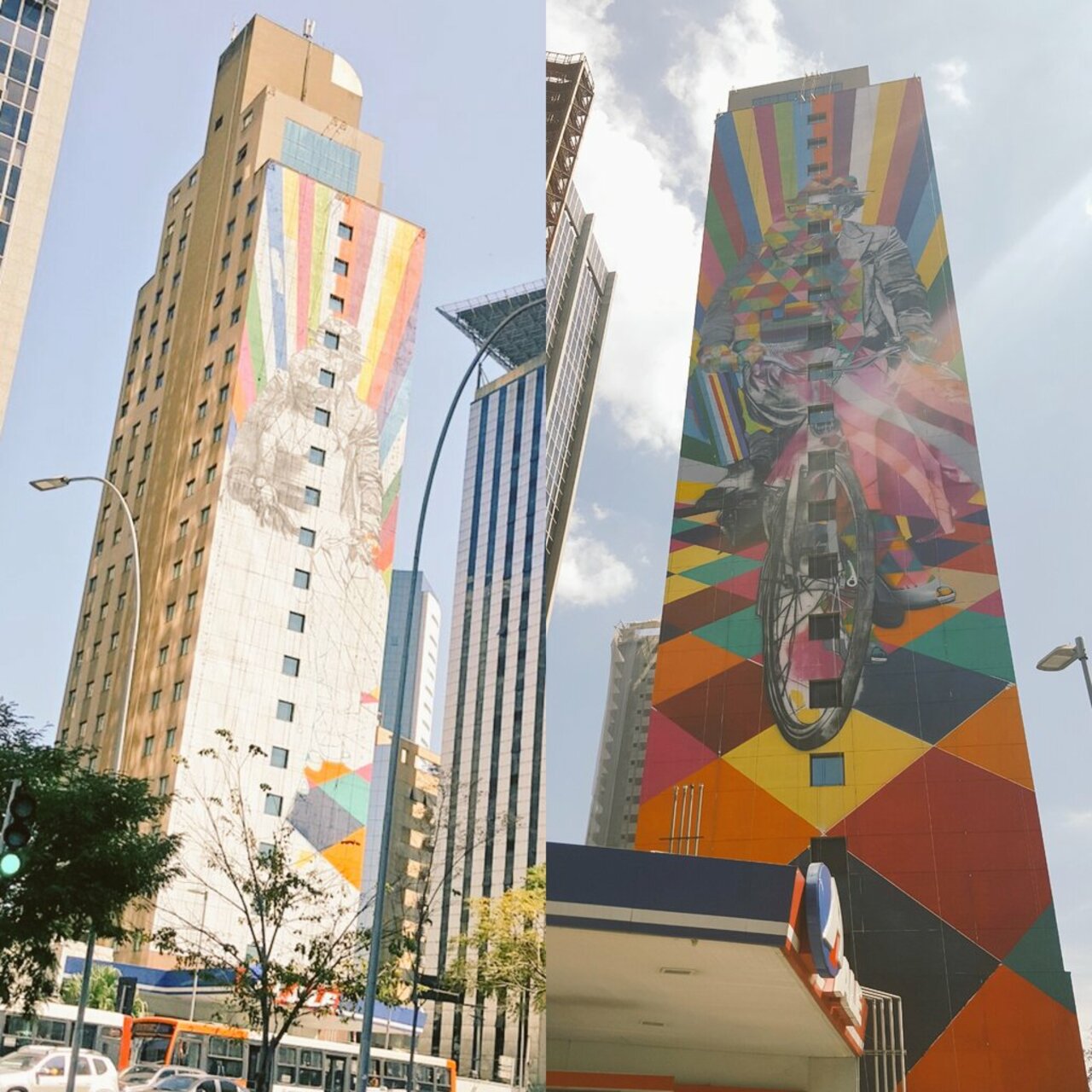 Look how quick they finished this piece, the one on the left was 2 days ago. #SaoPaulo #Brazil #StreetArt #Travel https://t.co/GsHMNuOvnT