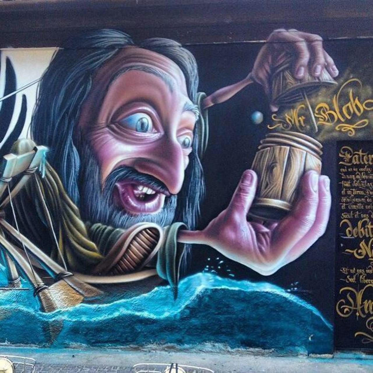 Surreal street art by Mr. Blob. His work is wow: http://bit.ly/1DSvJsW #graffiti #mural https://t.co/Wx0B4ZWzC7