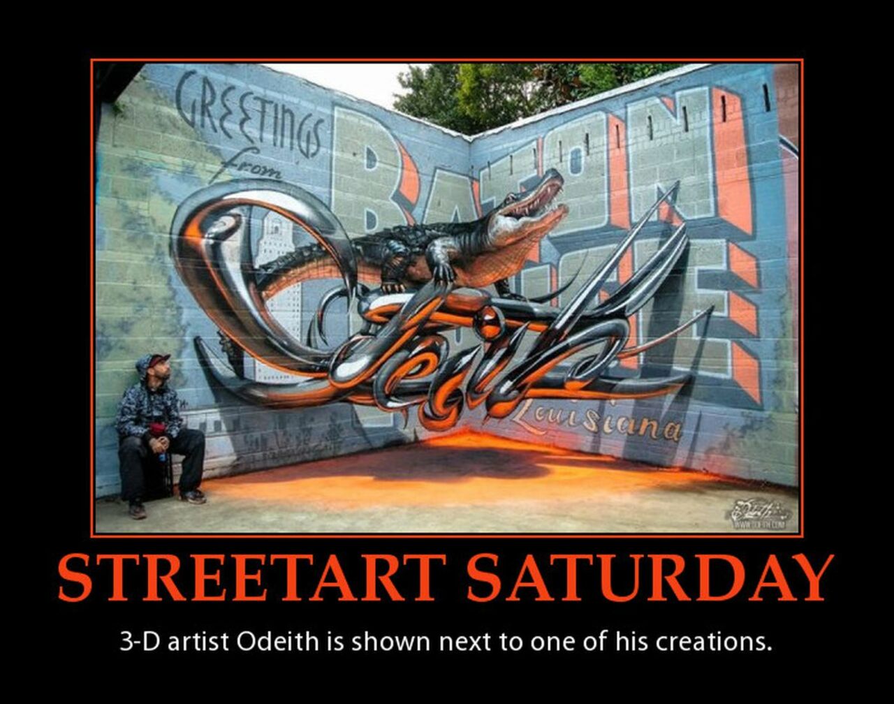 #StreetartSaturday #3D artist #Odeith poses with one of his #streetart creations using 3 walls. https://t.co/pREsMk7HTs