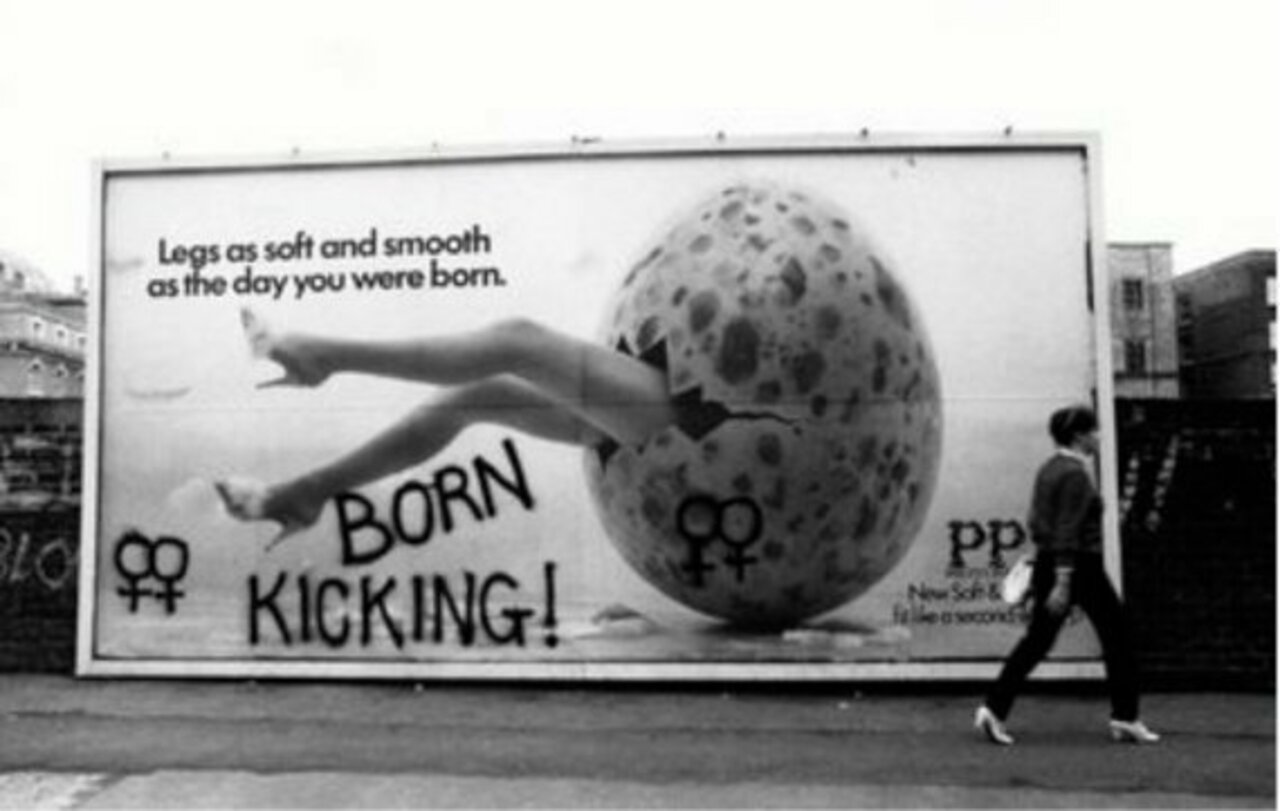 RT @womensart1: ''Born Kicking'' (feminist graffiti, London,1983) documented by photographer Jill Posener #womensart https://t.co/EqWz865qGq