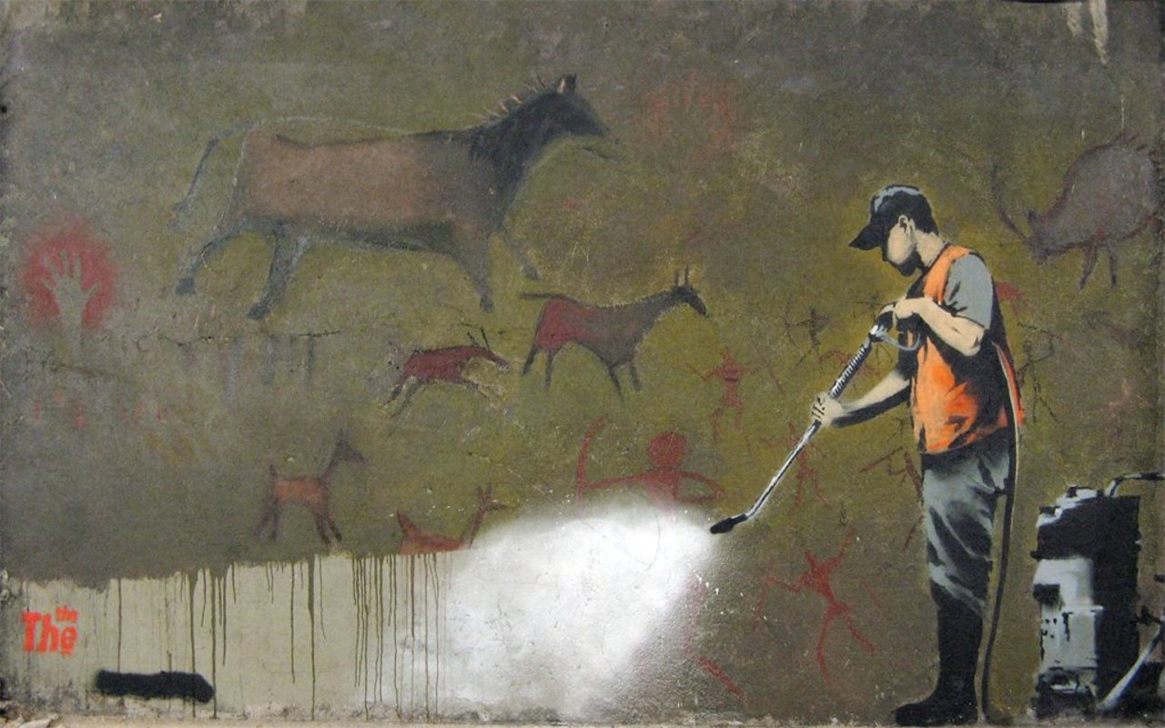 Graffiti Removal by #Banksy http://www.bradshawfoundation.com/banksy/index.php #RockArt #graffiti #art https://t.co/MbrTovLn9S