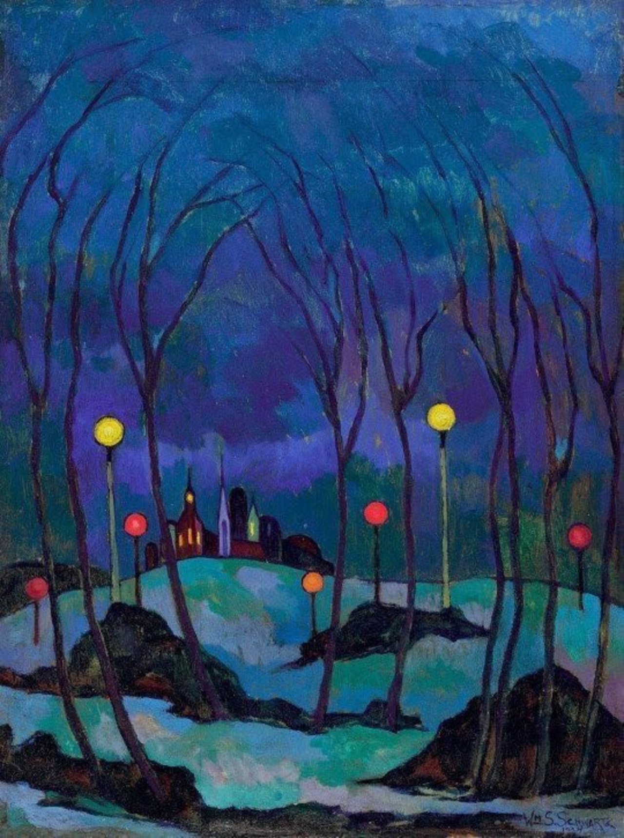 RT @honey_firefly: Winter Evening ~ William Samuel Schwartz, 1924 via @78Derngate https://t.co/sswKlsvUpT
