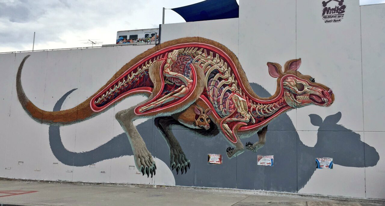 Seriously wow!!! Amazing #mural by @nychos on Easy St, #Collingwood #Melbourne #StreetArt https://t.co/ejz9IrzNZZ