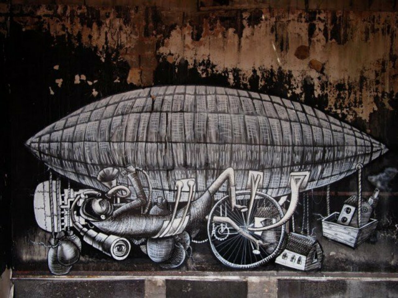 UnicyleBallon, Sheffield, 2011Phlegm #streetart #urbanart #mural #graffiti https://t.co/yNSzskZBjc