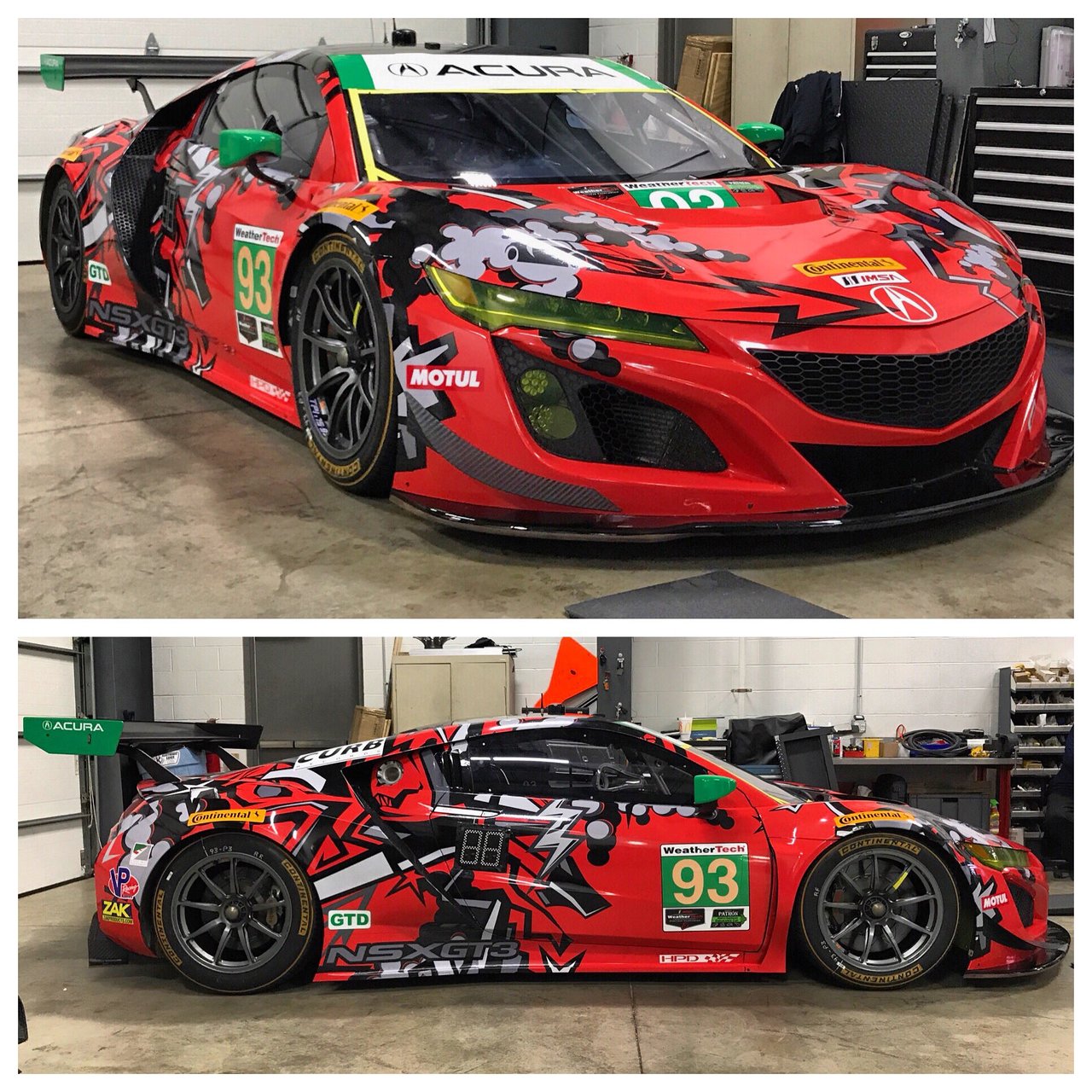 Introducing our graffiti livery for the 2018 IMSA season! This thing looks awesome! 🤩..#graffiti #art #color #red #cars #nsx #nsxgt3 #acura #racecar #views https://t.co/wg6NCtQWSf