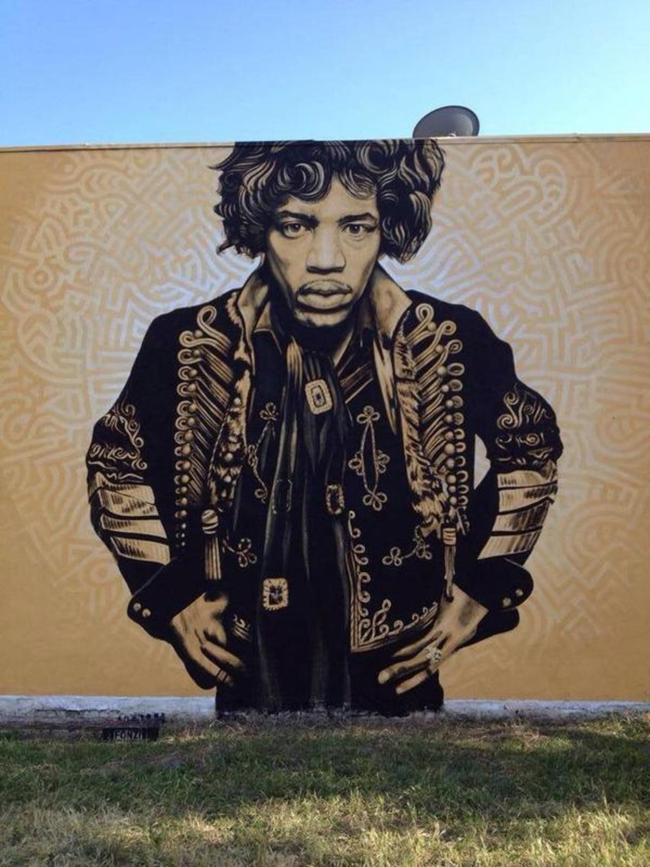 Jimi Hendrix  we love you ! 

Artist Levi Fonz Ponce realistic Street in Hollywood
#art #graffiti #mural #streetart http://t.co/hNon4etonw