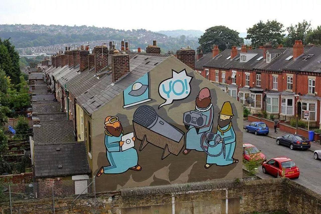By kidacne #sheffield uk #streetart #mural #urbanart #graffiti #art #spraypaint #stencil http://t.co/ll48nNW8CI