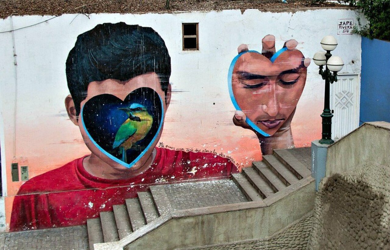 Great piece by Peruvian Street Artist Jade Riviera in The Barranco, Lima, Peru #artecallejero #arteurbano #artedelcalle #artemural #artepublico #graffiti #calle #ciudad #mural #urbano #color #jaderiviera #barranco #lima #peru  via The Travel Bunny | https://goo.gl/NqUNPm https://t.co/tZnUUYGuSz