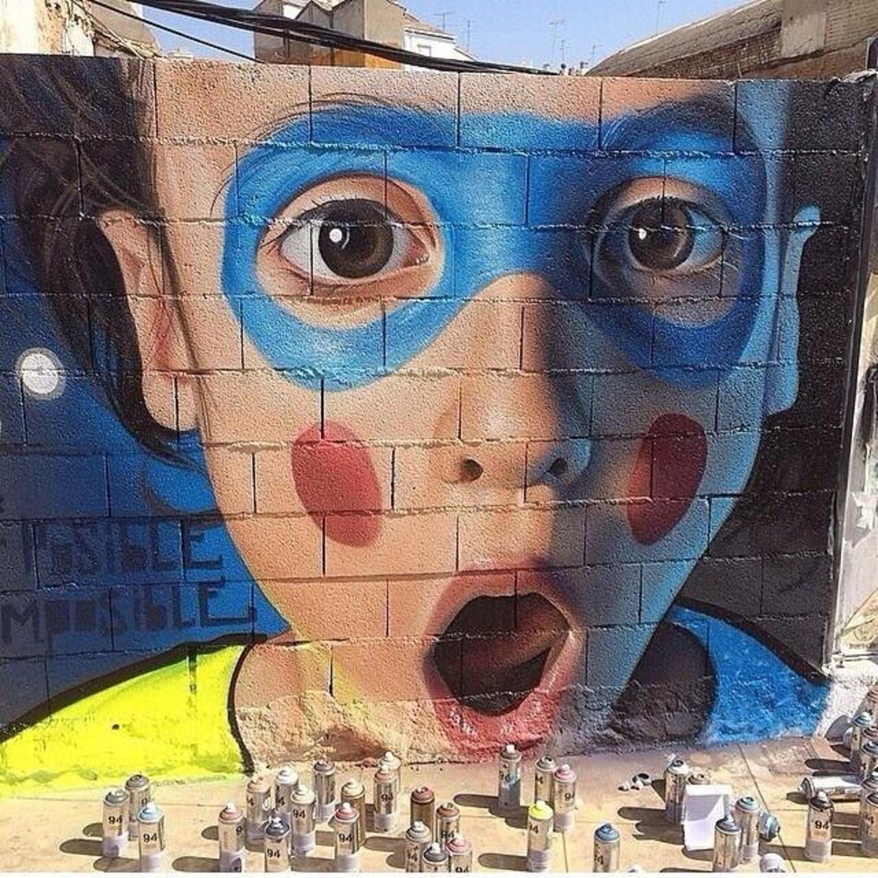 Artist @Belinwan unique Street Art portrait piece located in Linares, Spain #art #mural #graffiti #streetart http://t.co/K6GjY5aMi6