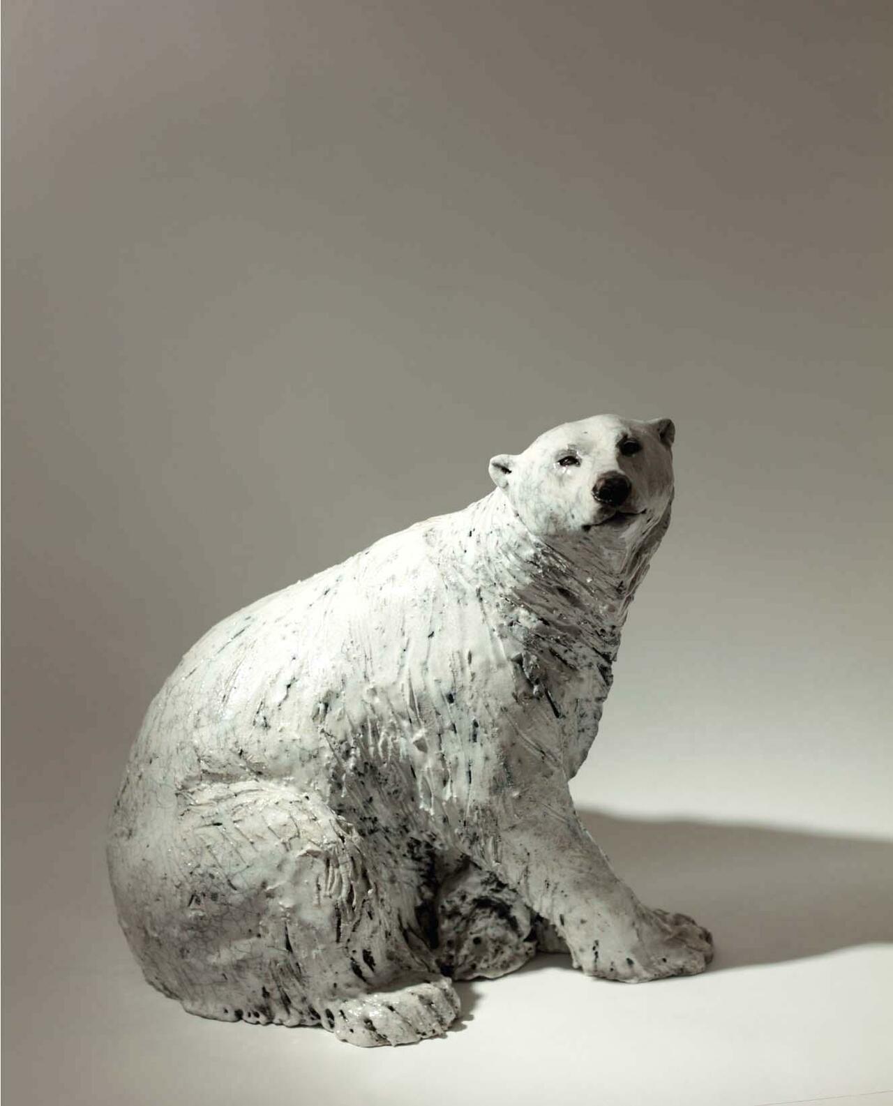 Nick Mackman's 'Sitting' and 'Reclining' Polar Bears are enjoying the chill here in Bath today! #Bath #art #ceramics http://t.co/zRxUZJHLv3
