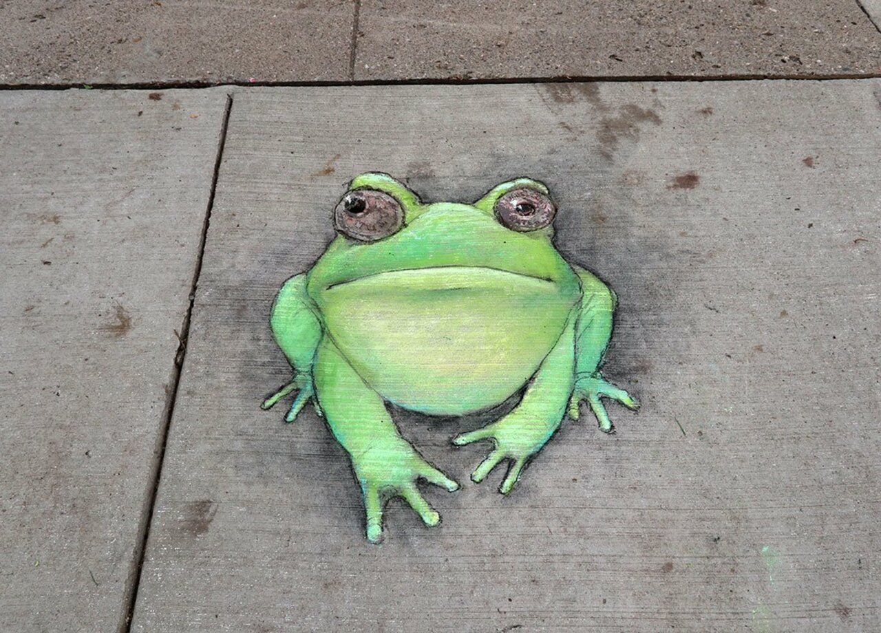 Water Utility Frog is Watching You (and someone else besides) #streetart #sidewalkchalk #graffiti #frog https://t.co/4xN7FCo9Lq