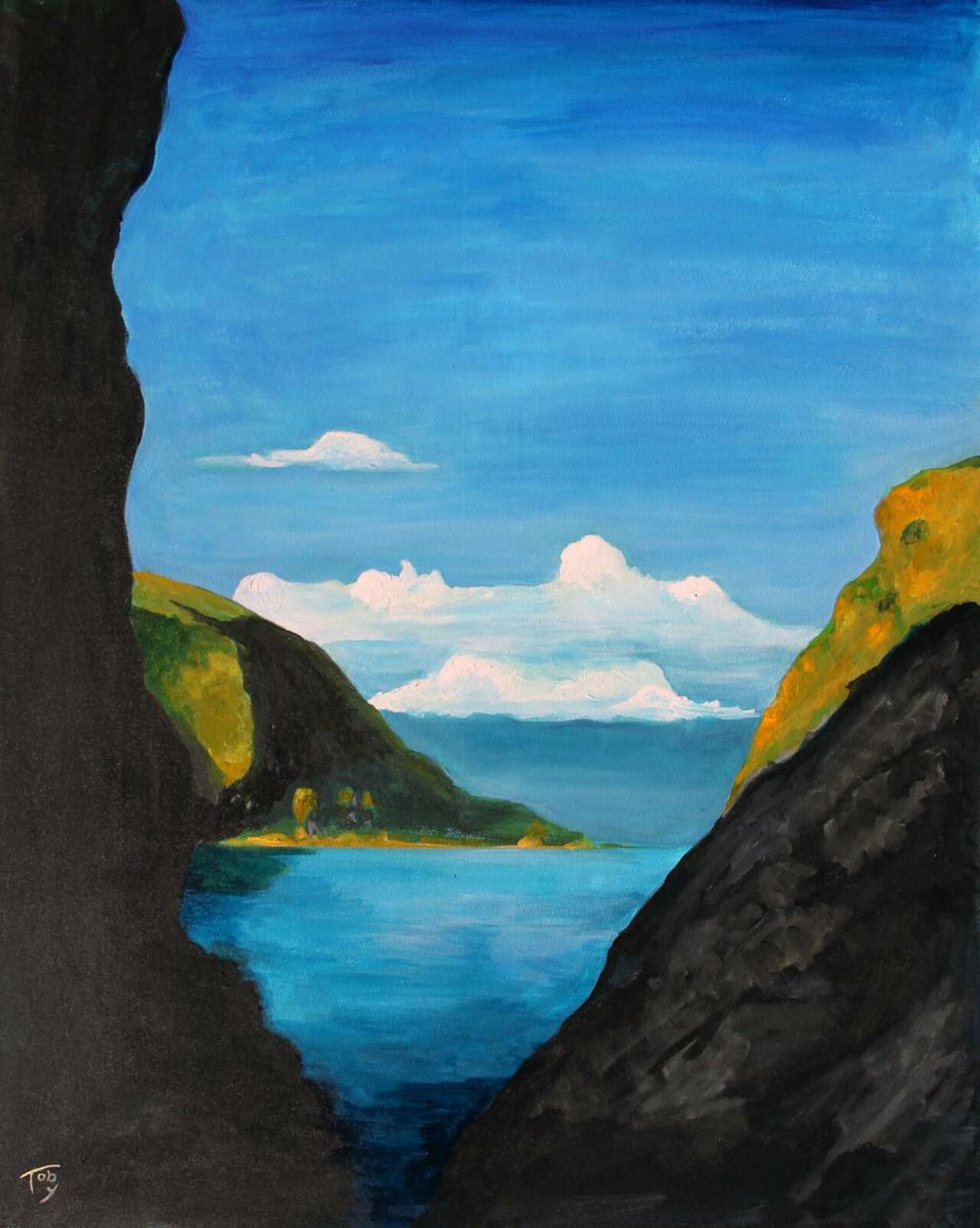 Polstreath by @Art_2oby #Cornwall #painting #art http://www.2oby.com http://facebook.com/2obyArt http://t.co/ahHpMvX6w6