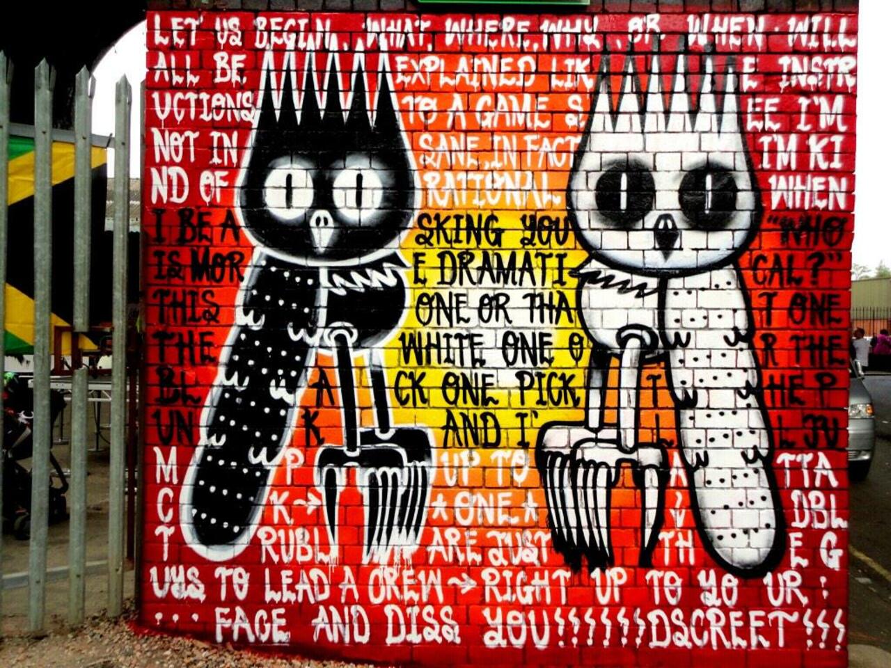 Wise owls from Dscreet : #Digbeth #Birmingham #graff #graffiti #mural #streetart #cityofcolours #custardfactory http://t.co/u2qKdtaRK7