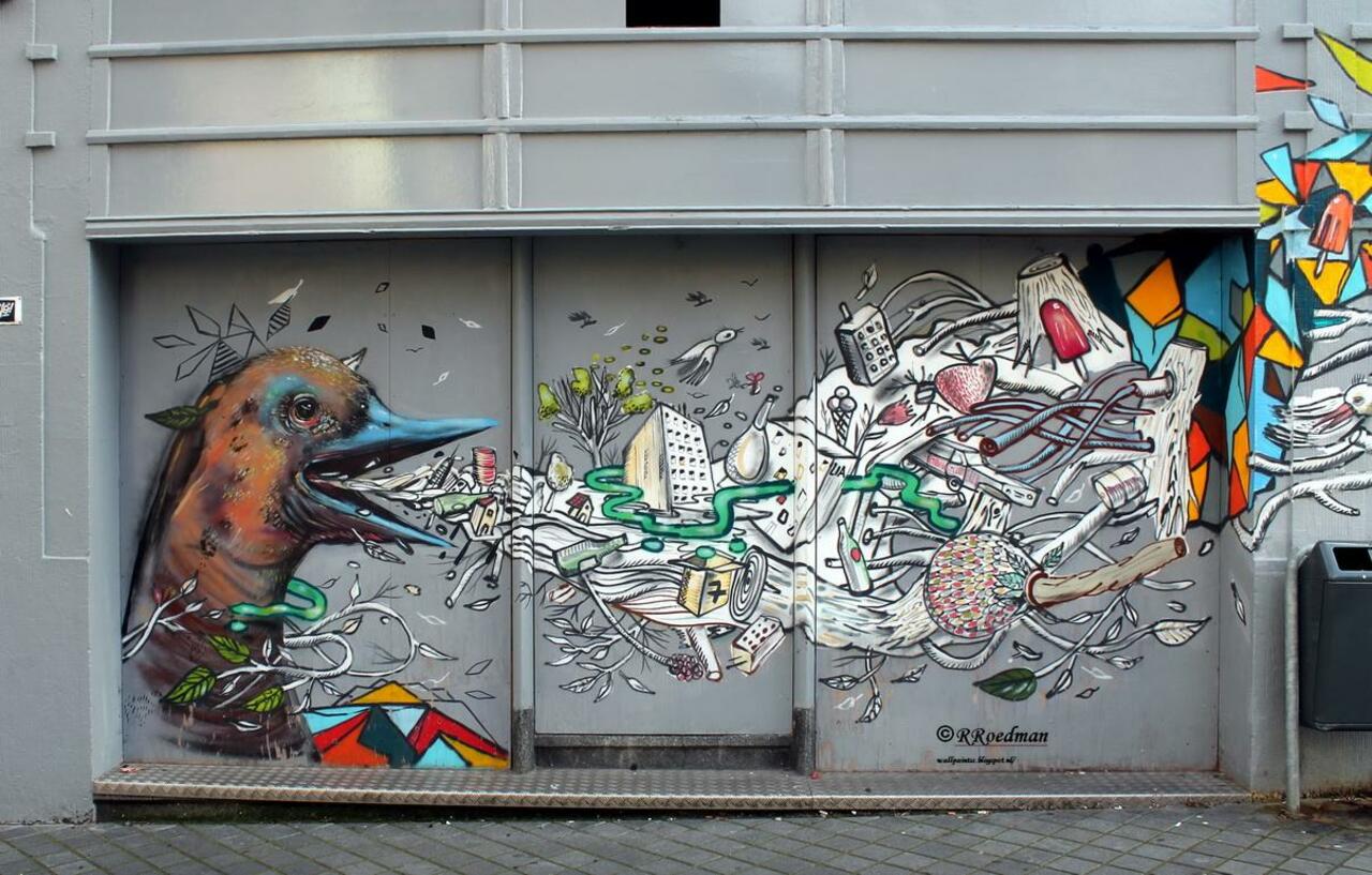 #streetart #graffiti #mural bird from #CollinVanDerSluijs in #Heerlen,  3 pics at  http://wallpaintss.blogspot.nl http://t.co/Sy8IEvnpyB
