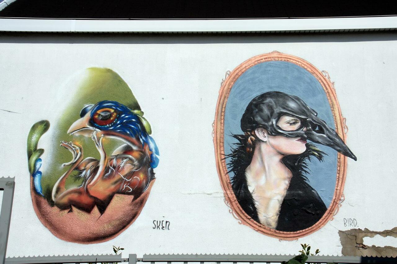 #streetart #graffiti #mural birth, life and dead in #Antwerp, 5 pics at  http://wallpaintss.blogspot.nl http://t.co/TwJvv4Y8Yd