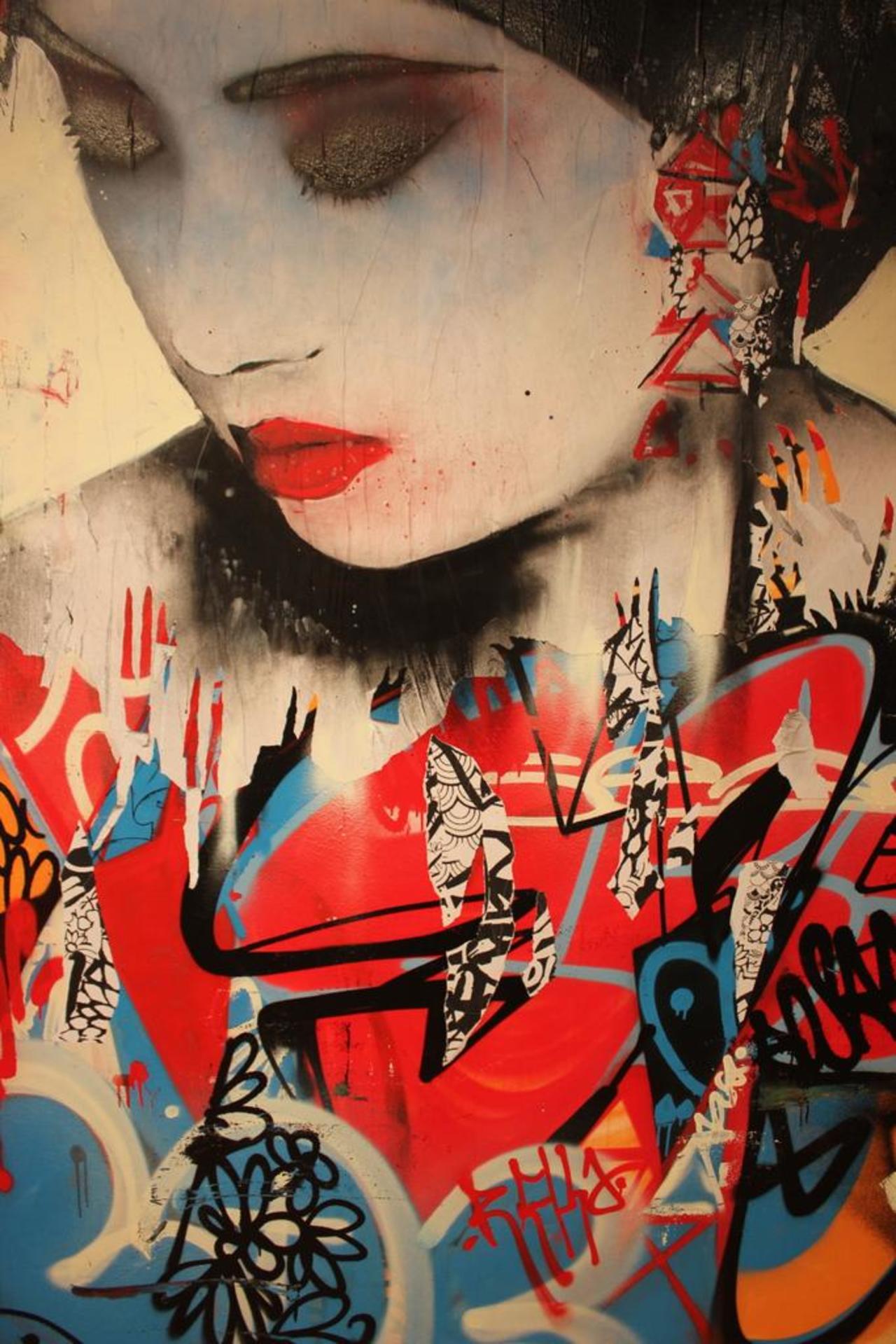 Geisha (detail) by HUSH hushart 'Sirens'  in Metro Gallery, Melbourne #art #graffiti" http://t.co/zECgMB3UN7 | RT beatrixten Like art ? F…