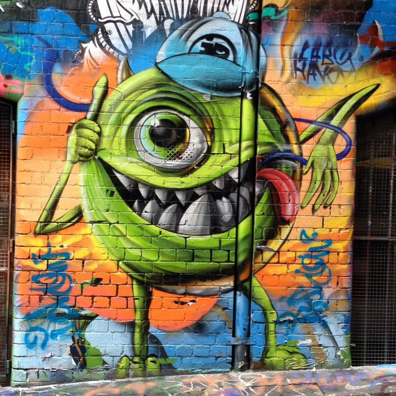 Coming to NP! MT @VGilliand: This popular work by #JackDouglas #JD Hosier Lane Melbourne #streetart #graffiti #mural http://t.co/ylUWzVi8nU