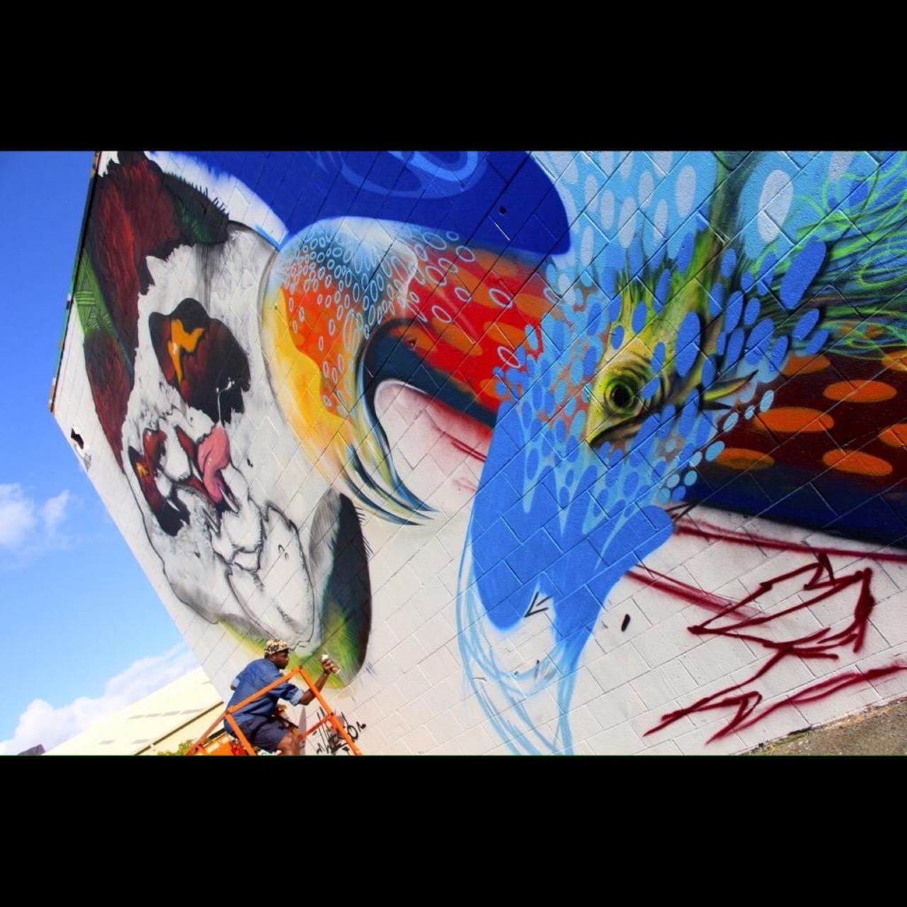Mad #collab by @NoseGo and @woeis in @POWWOWHAWAII ! (: @Enriqueta2908 ) #graffiti #powwowhawaii #mural #urbanart http://t.co/hD4BLJcl2U