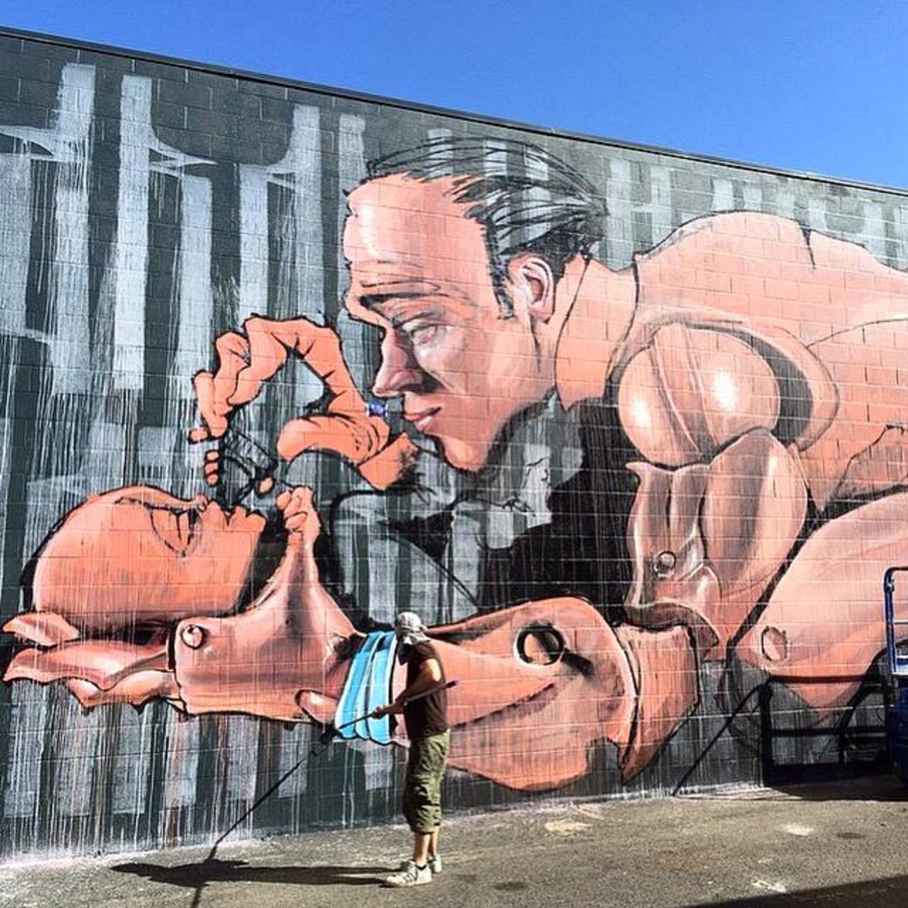 #Akut's fantastic #mural at @POWWOWHAWAII
(via: @scotthawaii) #wip #urbanart #streetart #graffiti http://t.co/mgatVE8yi3