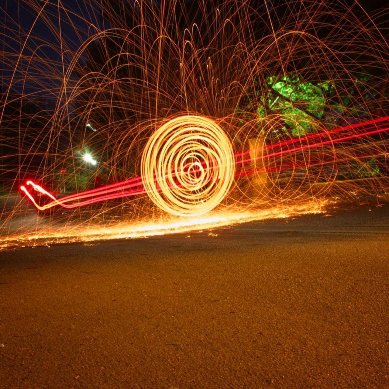 Touch of Red #abatract #lightpainting #lightart #steelwool #spinz #night #nightphotography #sparks http://t.co/tvJAJADJ1P